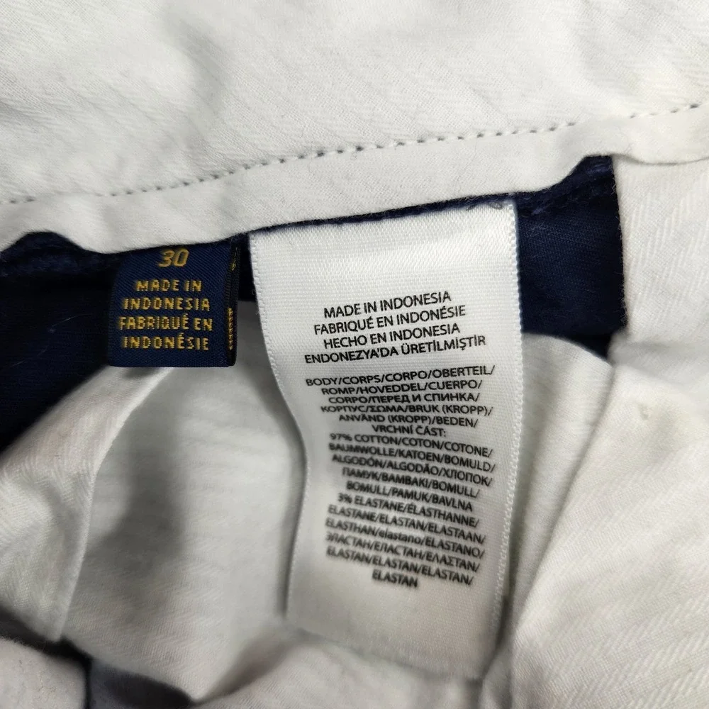 Polo Ralph Lauren Stretch Classic Fit Chino Shorts Mens 30 Pony Print Blue